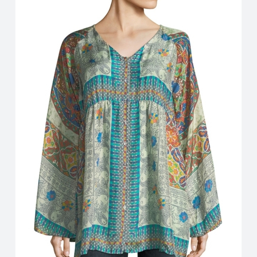 Johnny Was Silk tunic top